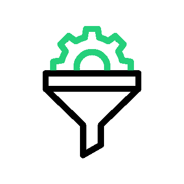 Icono de embudo de ventas y optimización de conversión web para campañas digitales