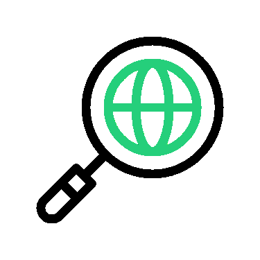 Icono de lupa representando captación de intención de búsqueda en Google para marcas B2B y B2C
